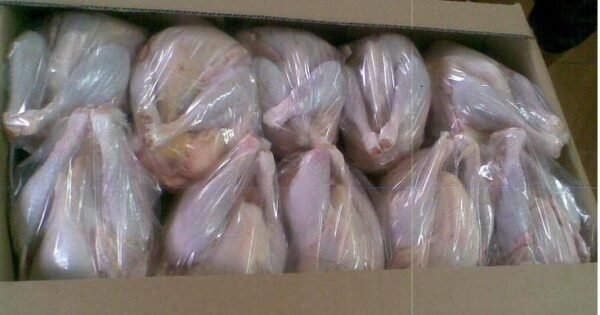 Whole frozen chicken